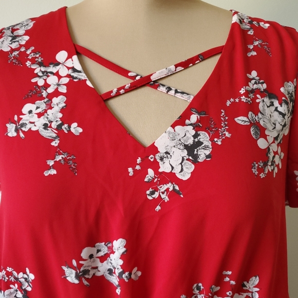 BNWT Reitmans floral dress / size XL / red, grey & white - Picture 3 of 12